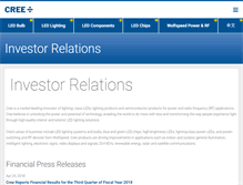 Tablet Screenshot of investor.cree.com